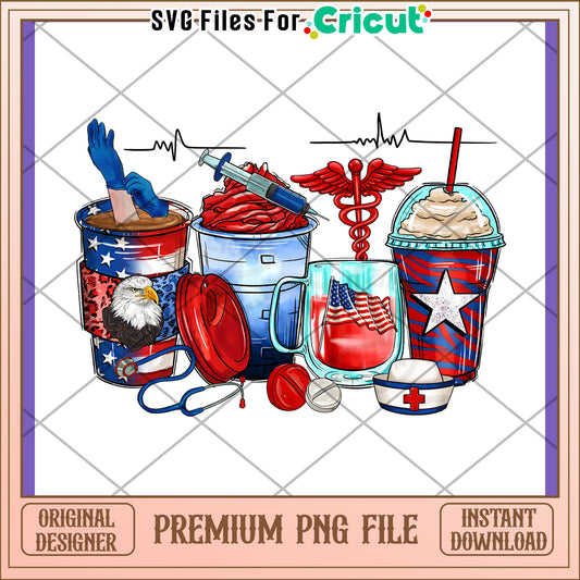 Patriotic Nurse PNG Sublimation Design