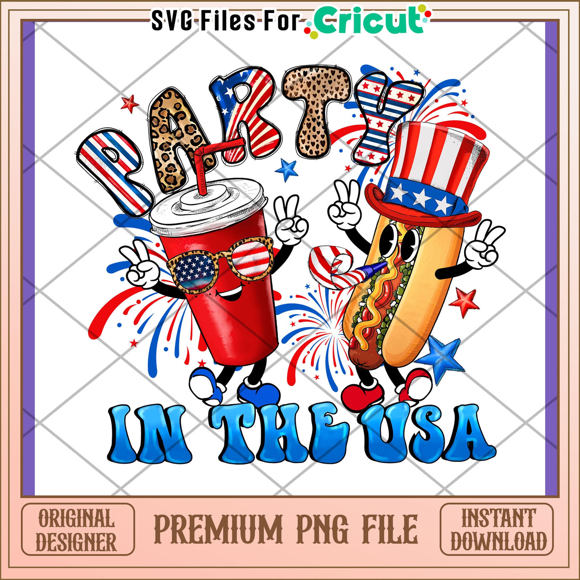 Patriotic Party USA PNG Design