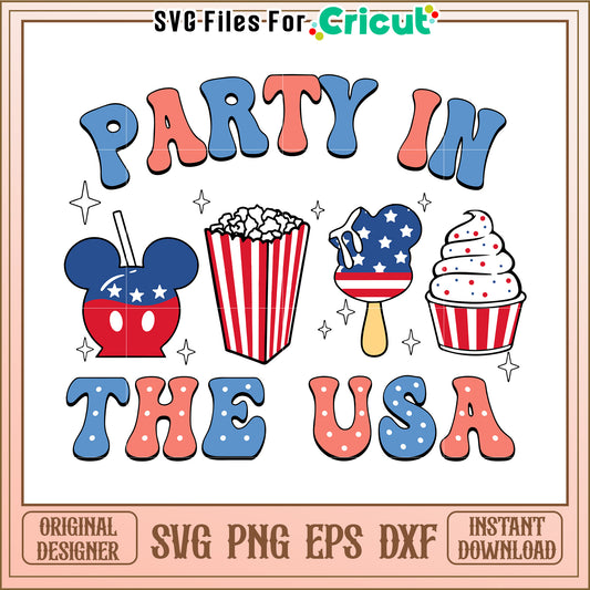 Patriotic Party USA SVG Design