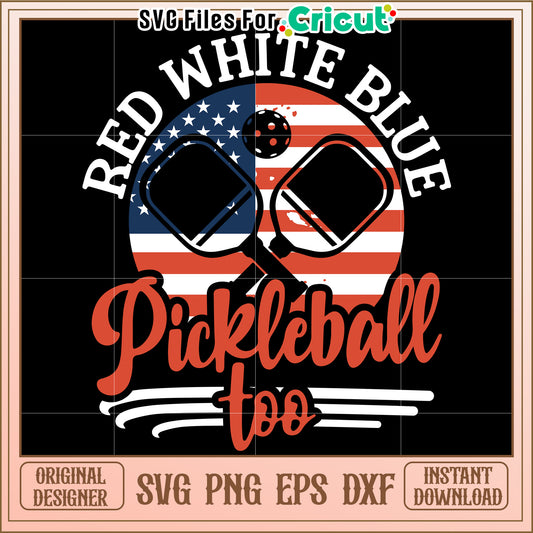Patriotic Pickleball SVG Design
