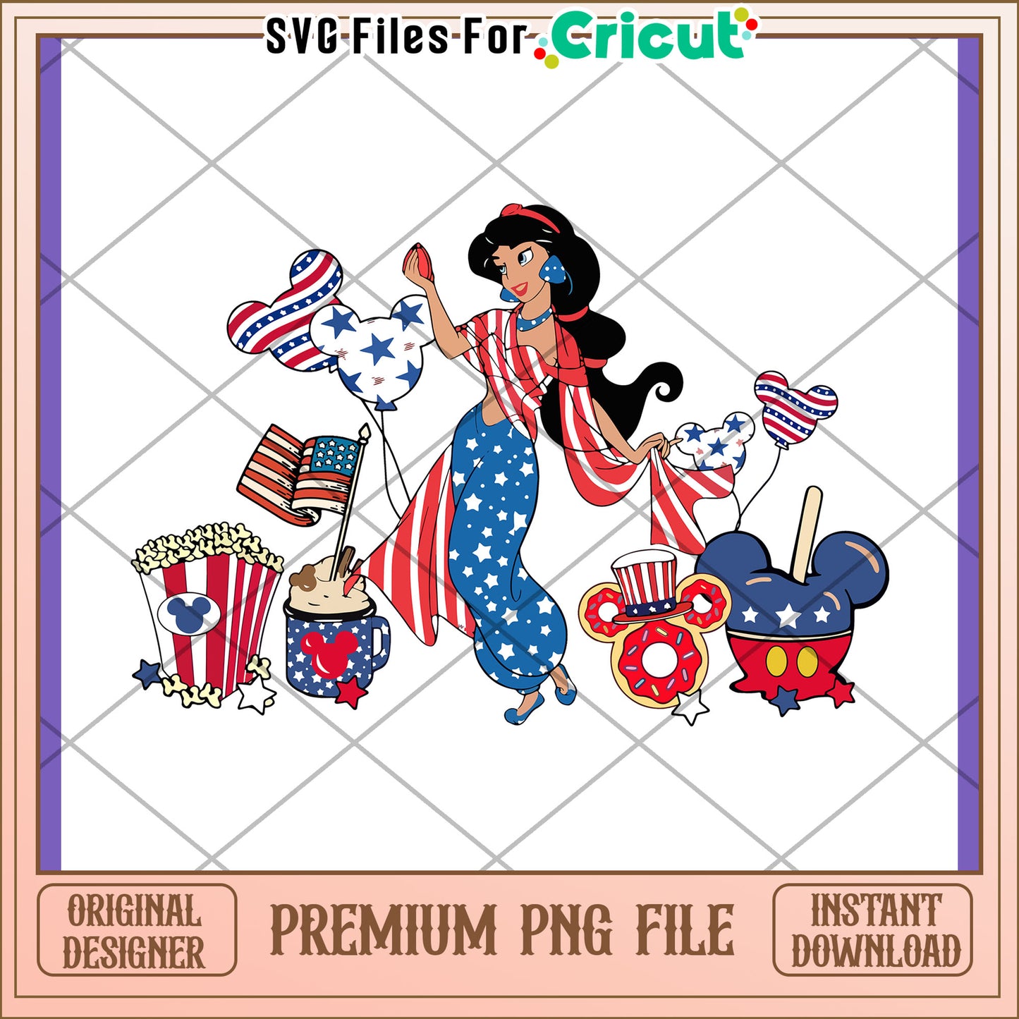Patriotic Princess PNG Design Download