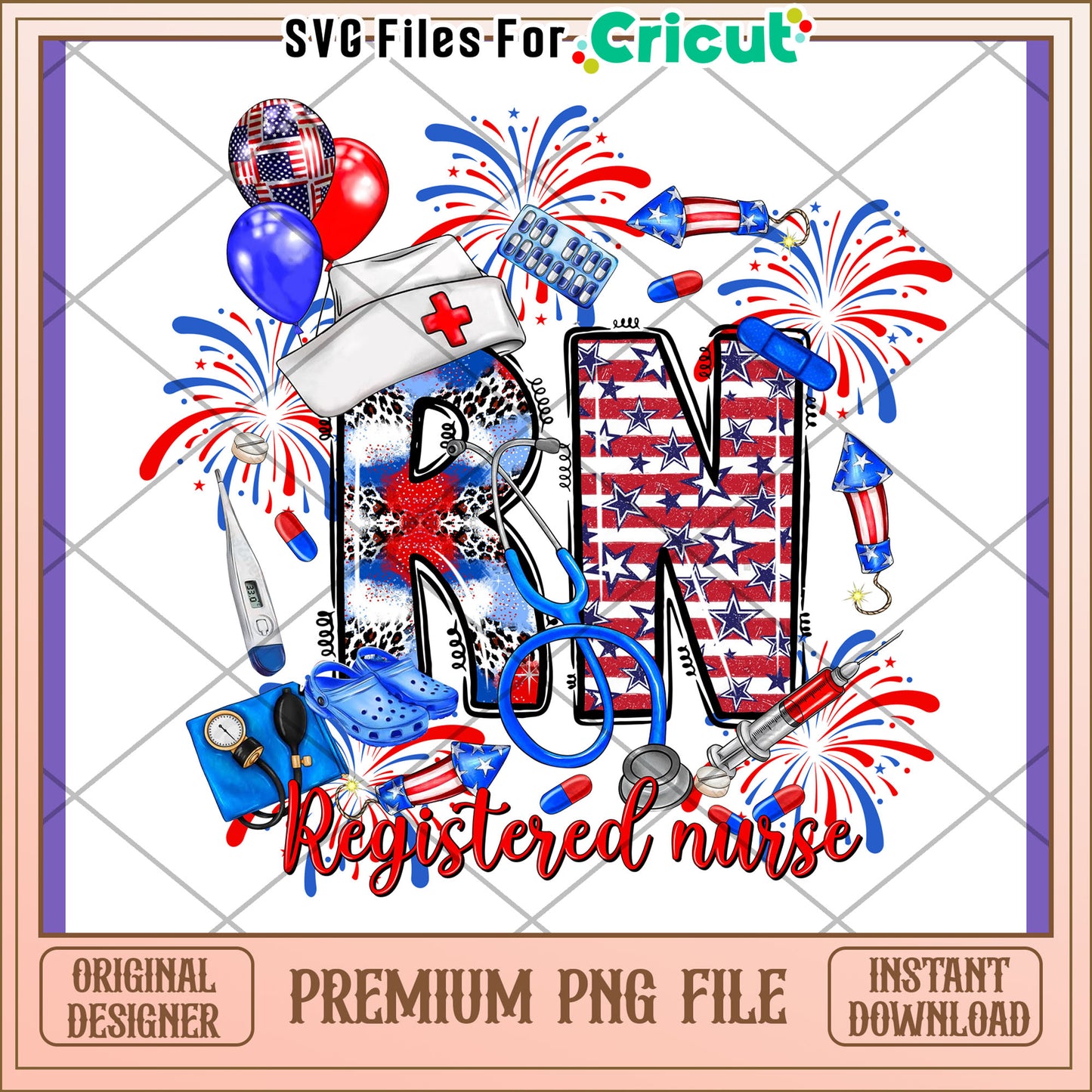 Patriotic RN PNG Nurse Design