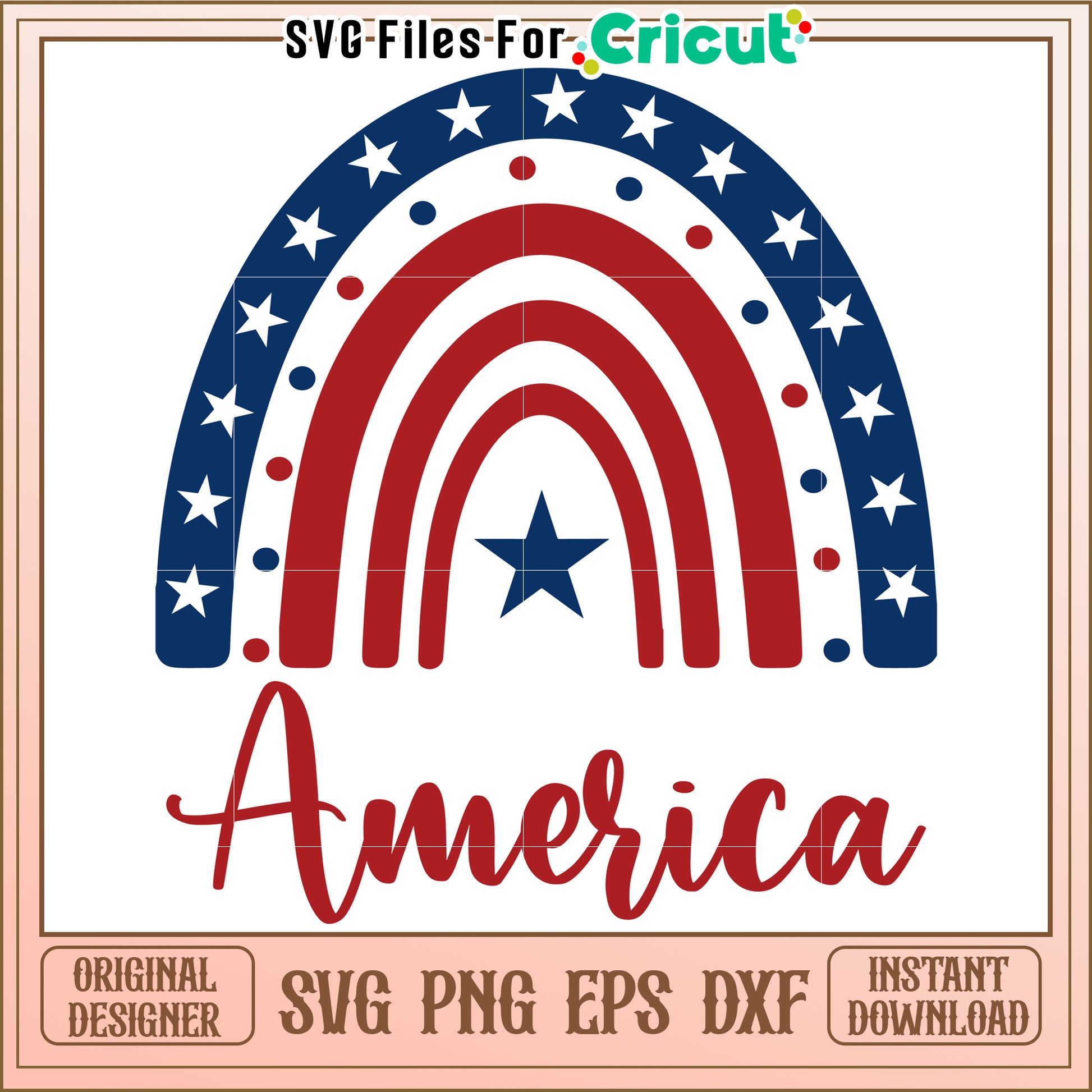 Patriotic Rainbow SVG Design Download