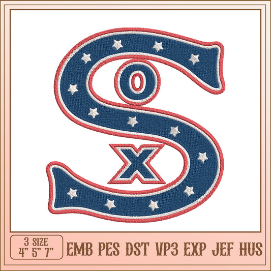 Patriotic SOX Embroidery Design
