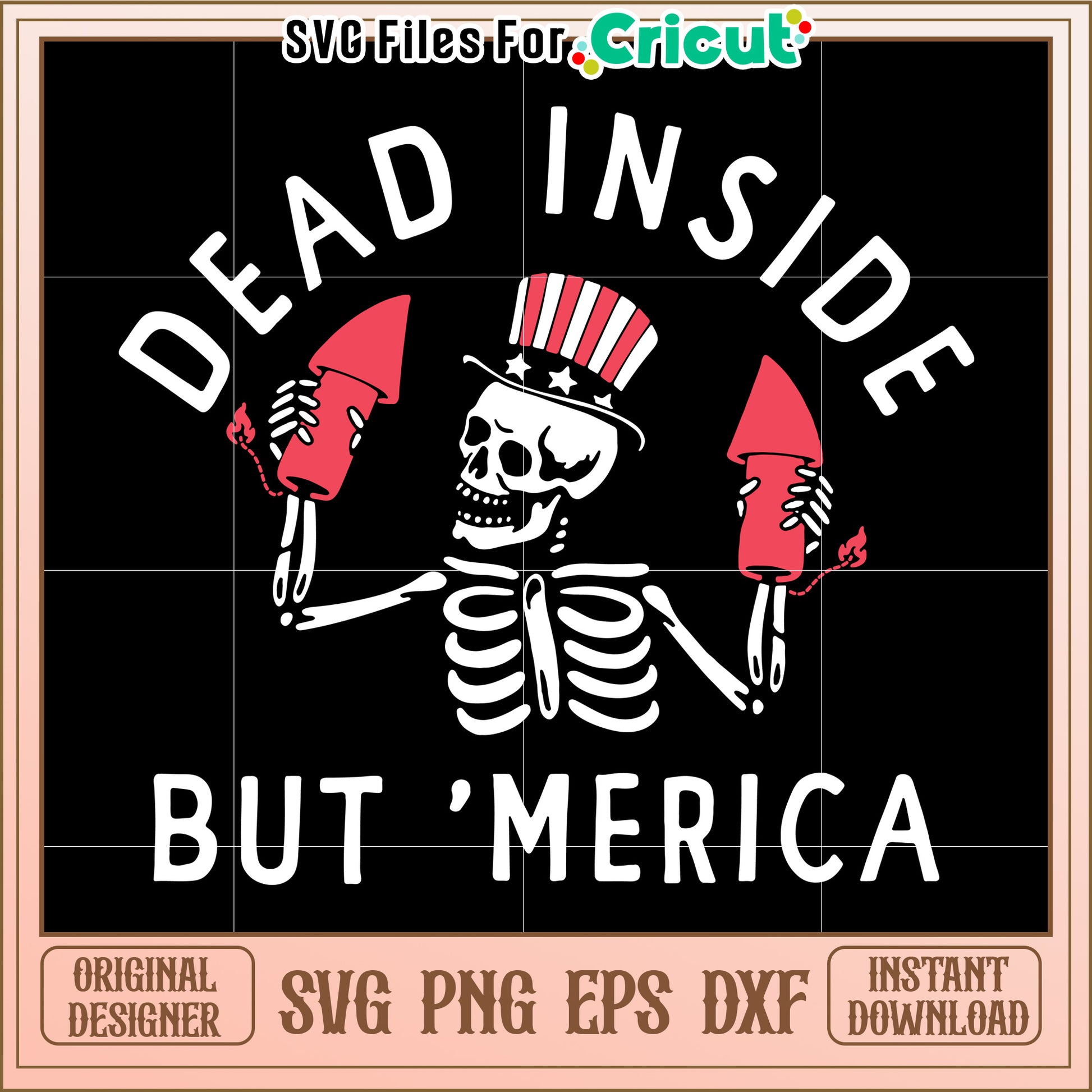 Patriotic Skeleton SVG Design