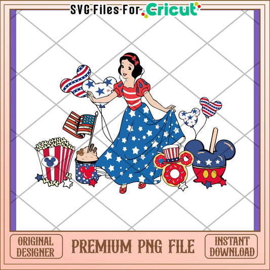 Patriotic Snow White PNG Design
