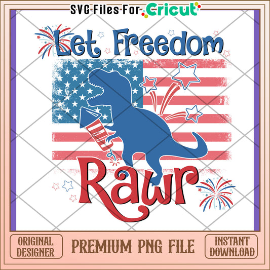 Patriotic T Rex PNG 4th of July Design