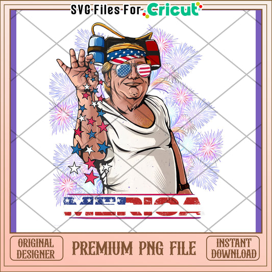 Patriotic Trump PNG 4th of July Design