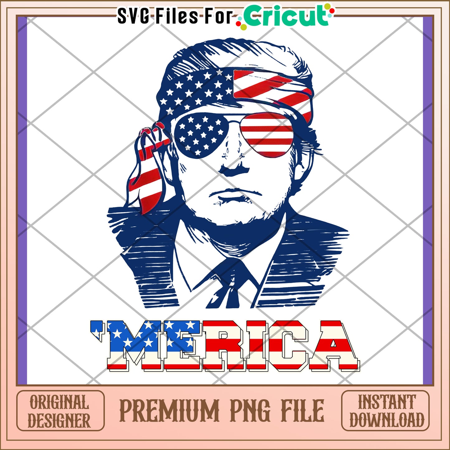 Patriotic Trump PNG Design Instant Download