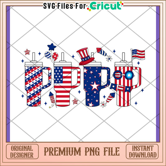 Patriotic Tumbler PNG Design - 4th of July