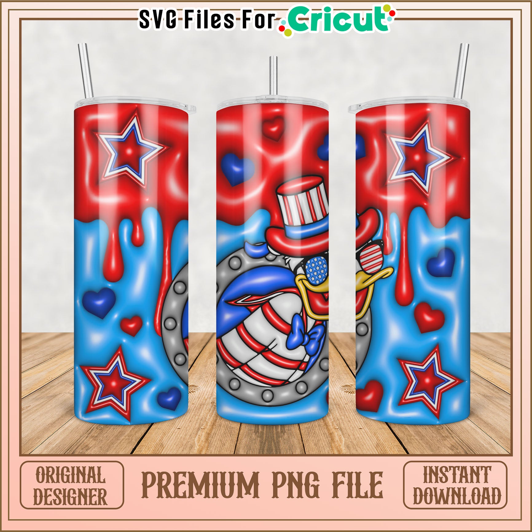 Patriotic Tumbler PNG Design