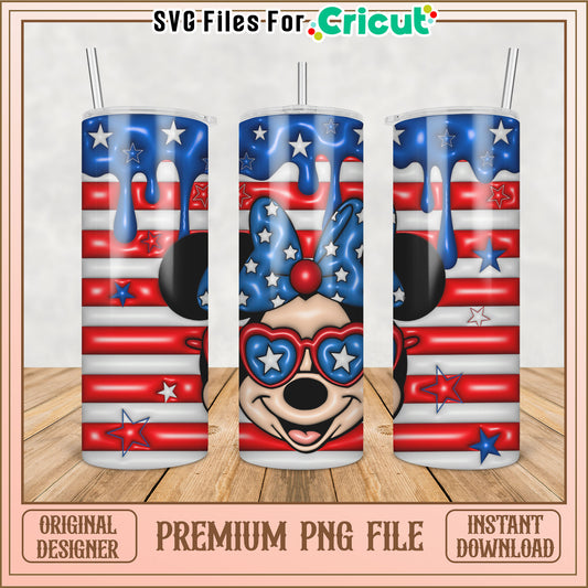 Patriotic Tumbler PNG Design for Fourth of July Celebrations