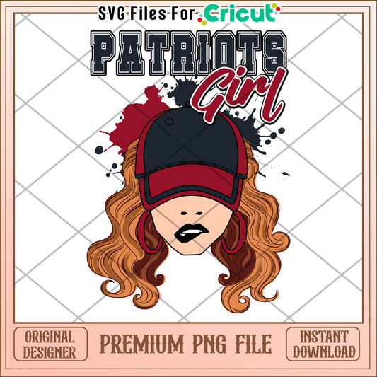 Patriots Girl PNG File, Instant Download for Cricut Projects
