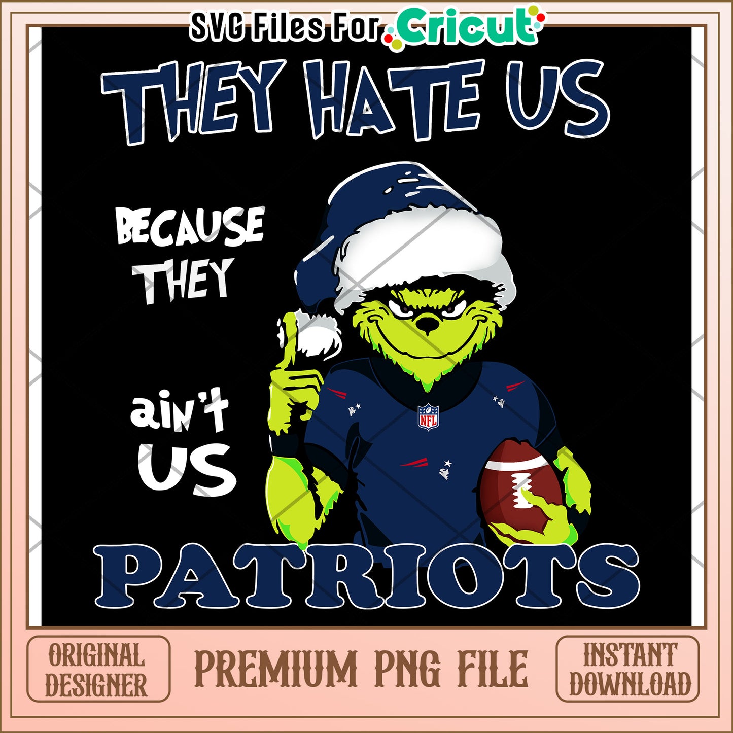 Patriots Grinch SVG File for Cricut, fun design for fans and crafters
