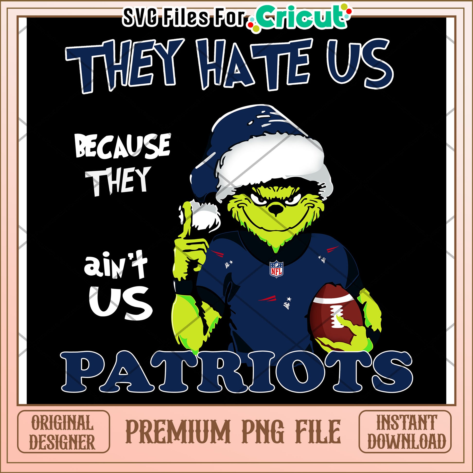 Patriots Grinch SVG File for Cricut, fun design for fans and crafters