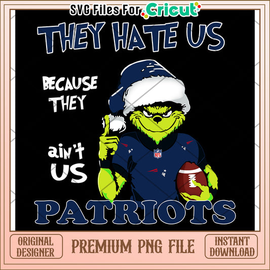 Patriots Grinch SVG File for Cricut, fun design for fans and crafters