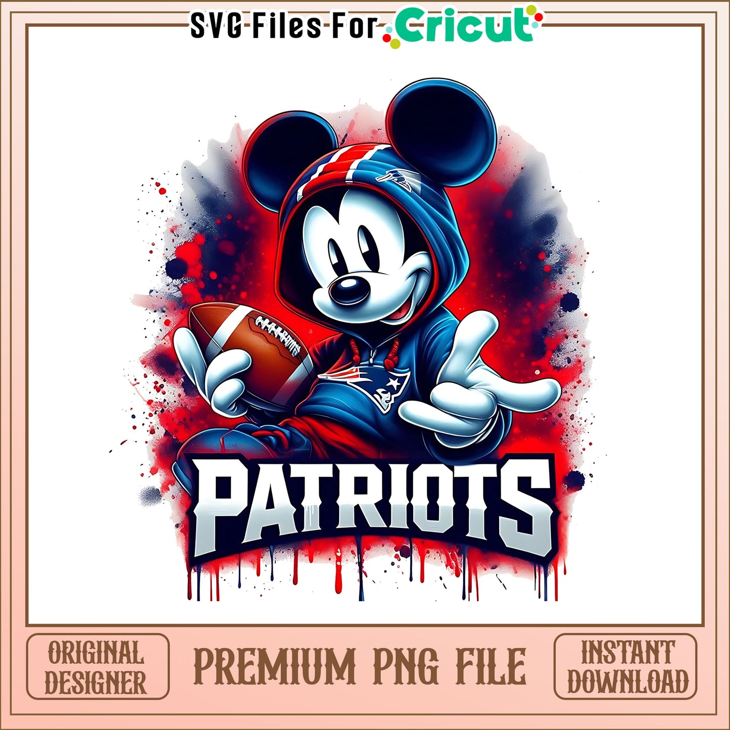 Patriots Mickey rugby ball png, New England Patriots png, NFL png