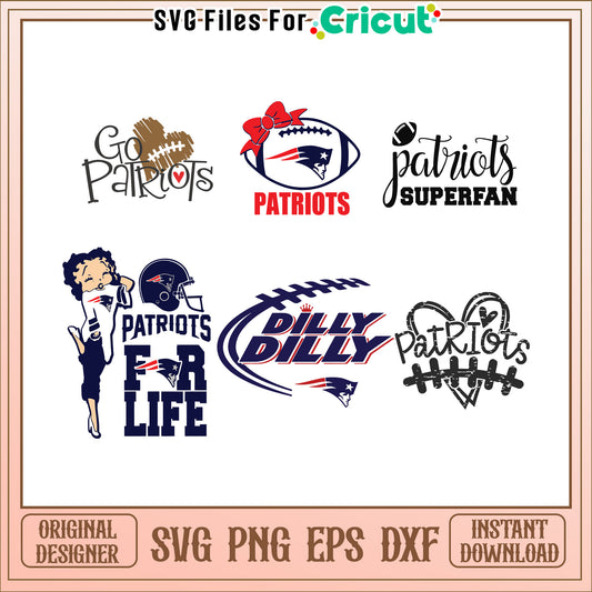 Patriots SVG Bundle 5 Designs Instant Download