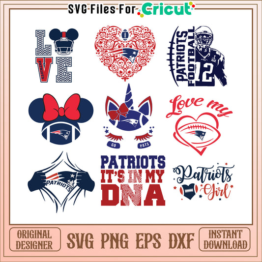 Patriots SVG Bundle 8 Designs Instant Download