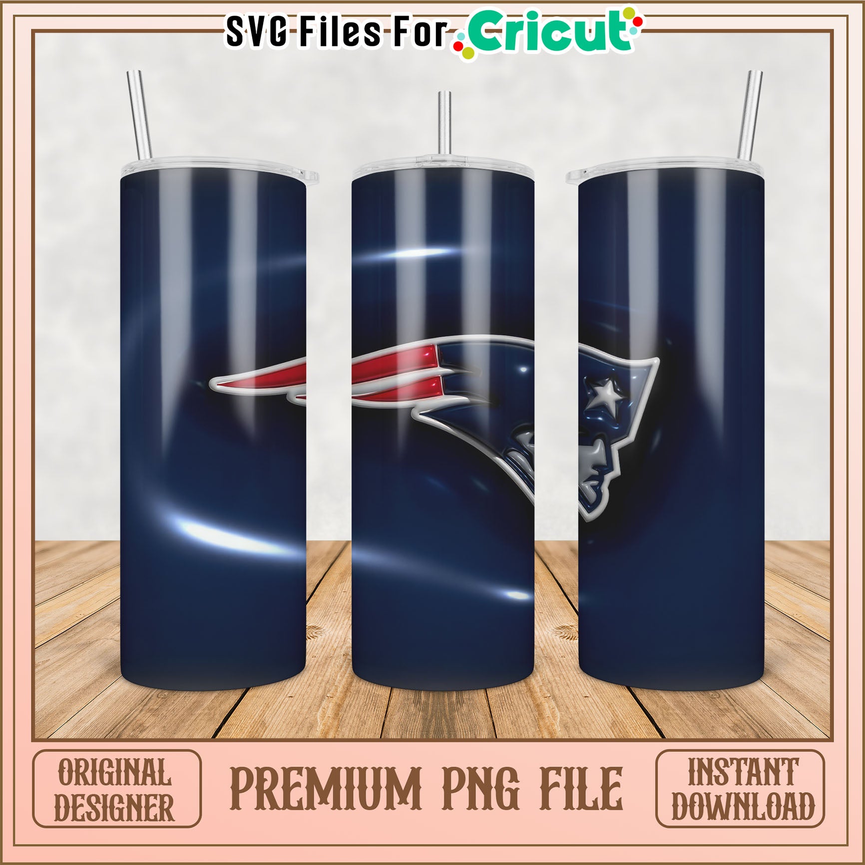 Patriots Tumbler PNG Sublimation Design