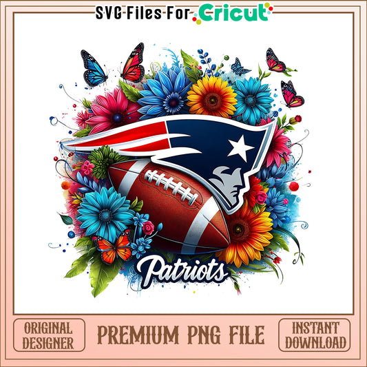 Patriots logo vintage flower png, New England Patriots png, NFL png
