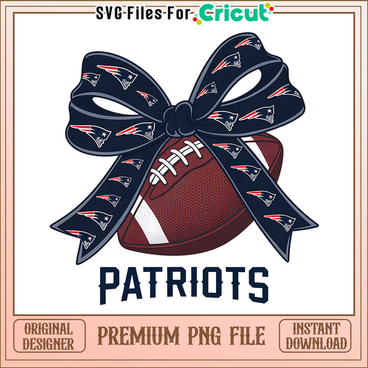 Patriots rugby ball and bow png, New England Patriots png, NFL png