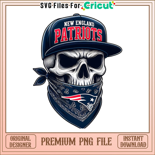 Patriots team skull bandana png, New England Patriots png, NFL png