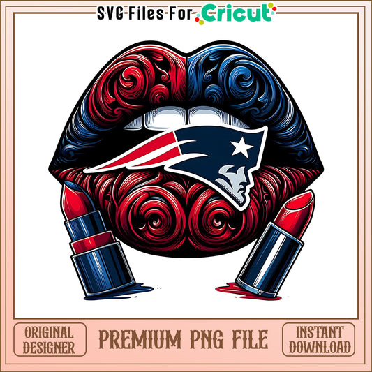 Patriots vintage lips design png, New England Patriots png, NFL png
