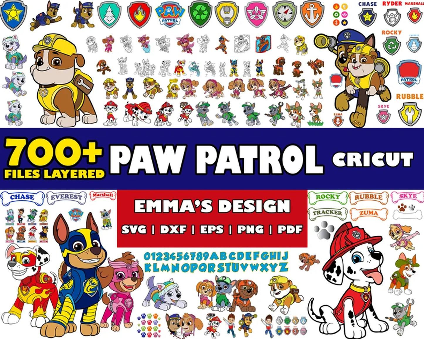 Paw patrol cricut design SVG Bundle