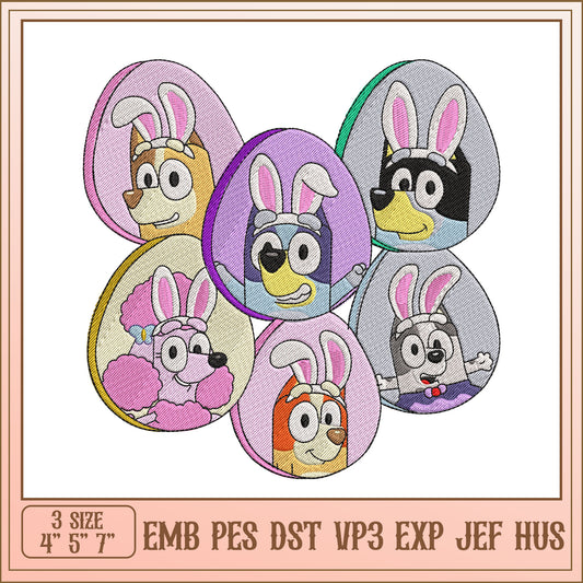 Paw Patrol Easter Eggs Embroidery Design