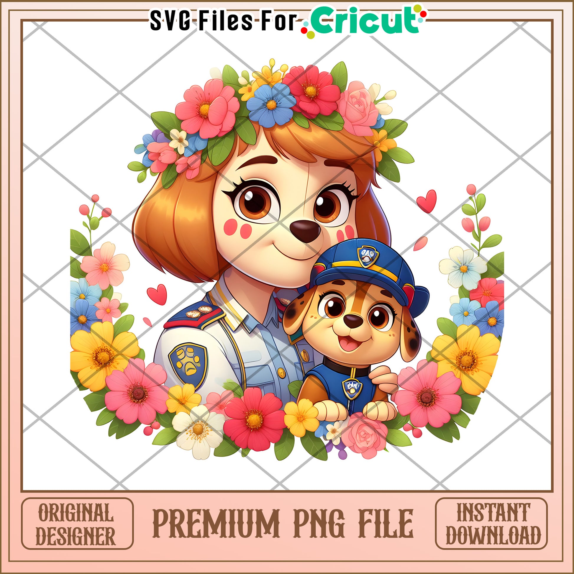 Paw Patrol Floral PNG Sublimation