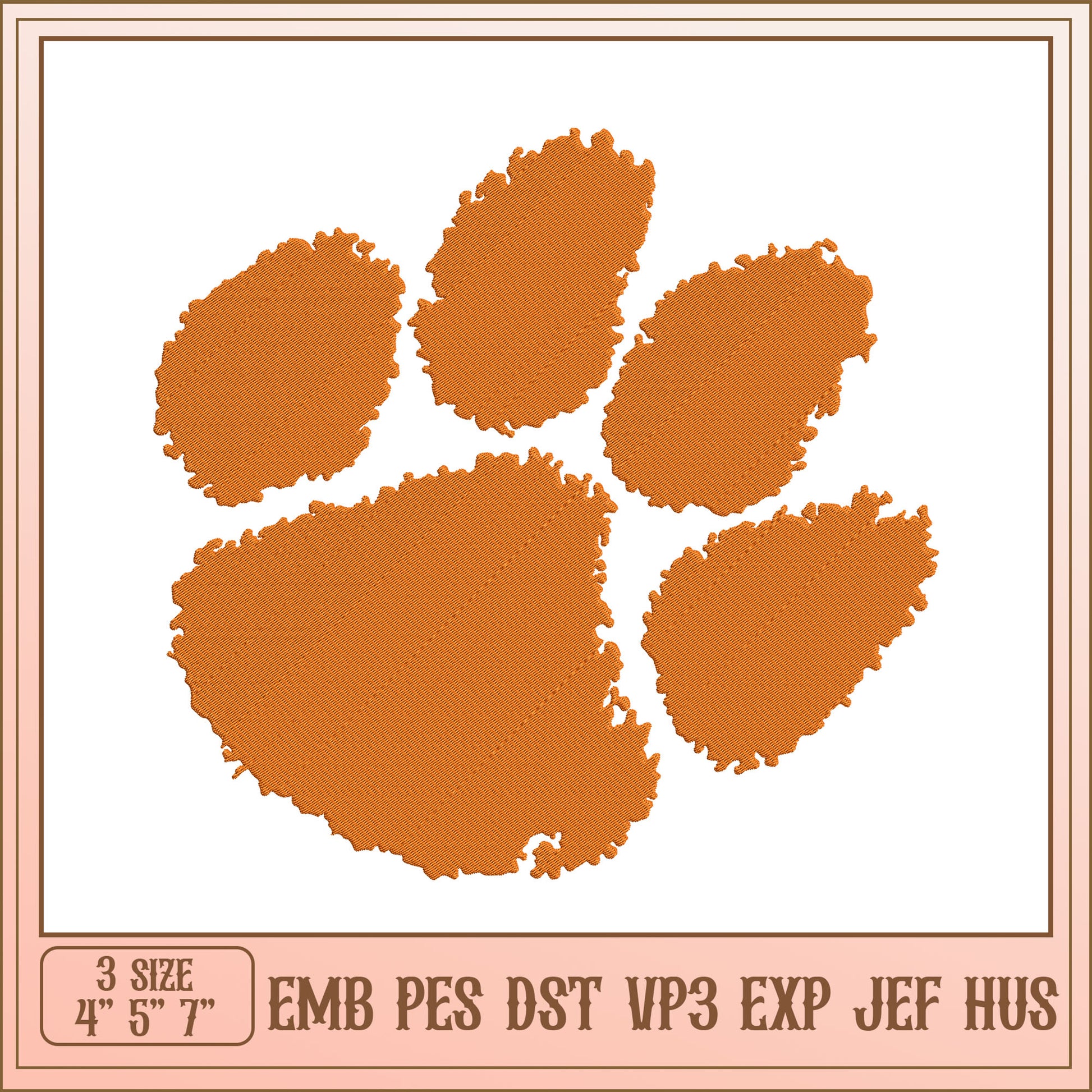 Paw Print Embroidery Design EMB PES DST VP3