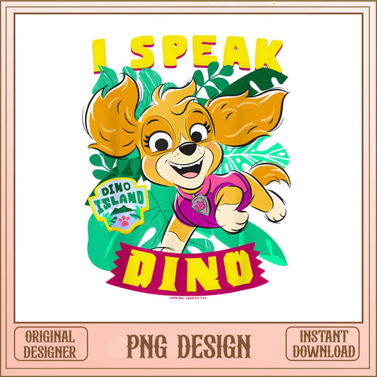 Paw Patrol Skye Dino Island PNG, I Speak Dino PNG, Kids PNG