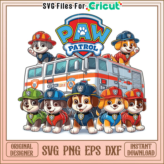 Paw patrol characters svg, paw patrol cartoon svg, rescue dogs svg