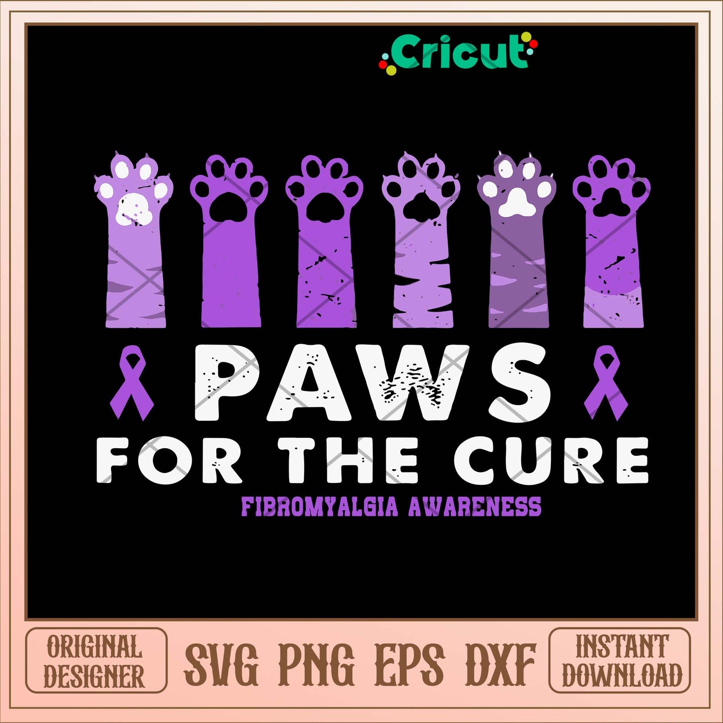 Paws For The Cure Fibromyalgia Awareness Svg, Fibromyalgia Awareness Svg-Svgfilesforcricut
