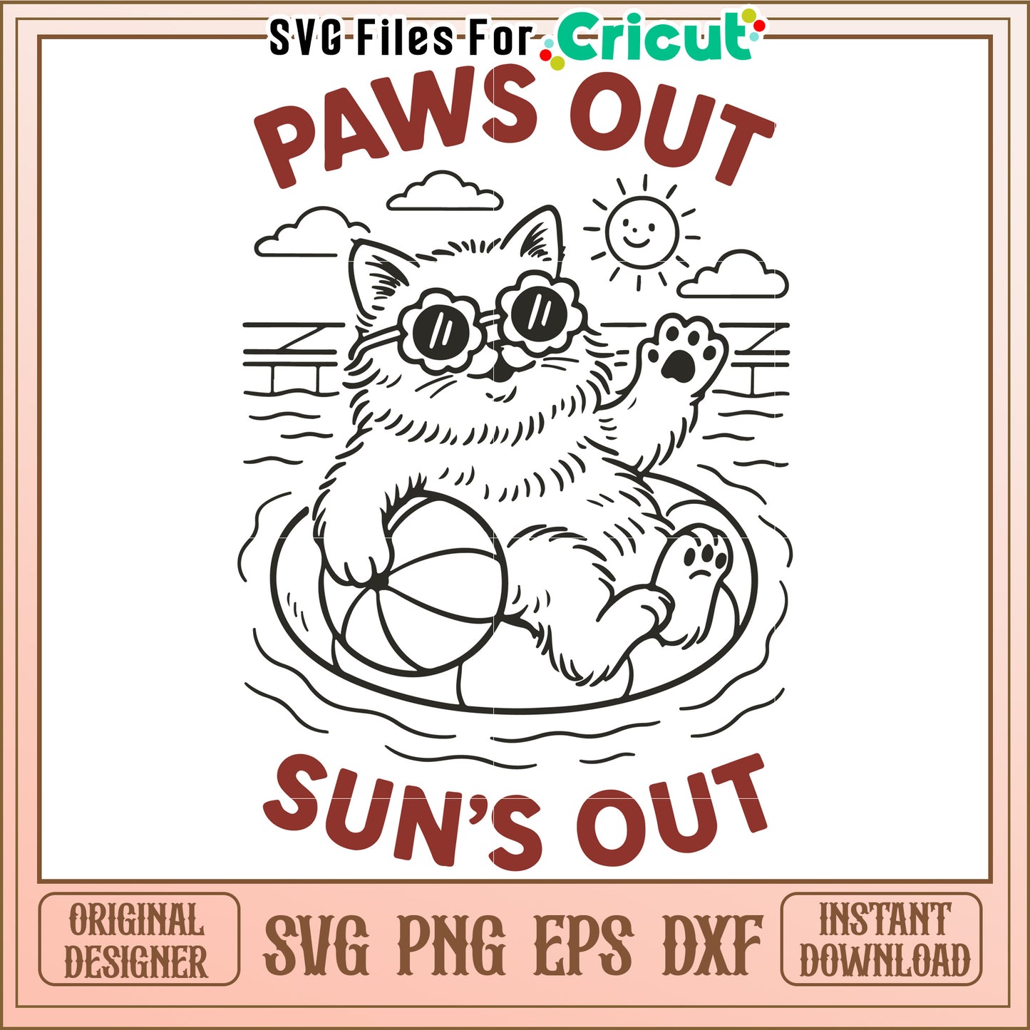 Paws out sun's out svg, halloween wallpaper svg, halloween decor svg