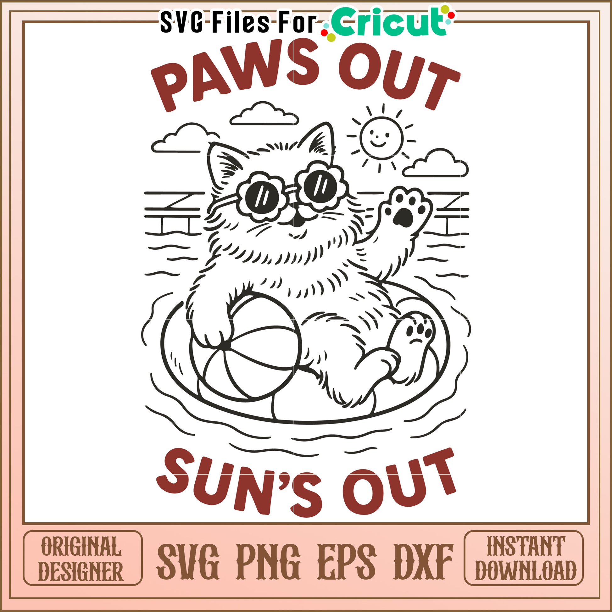 Paws out sun's out svg, halloween wallpaper svg, halloween decor svg