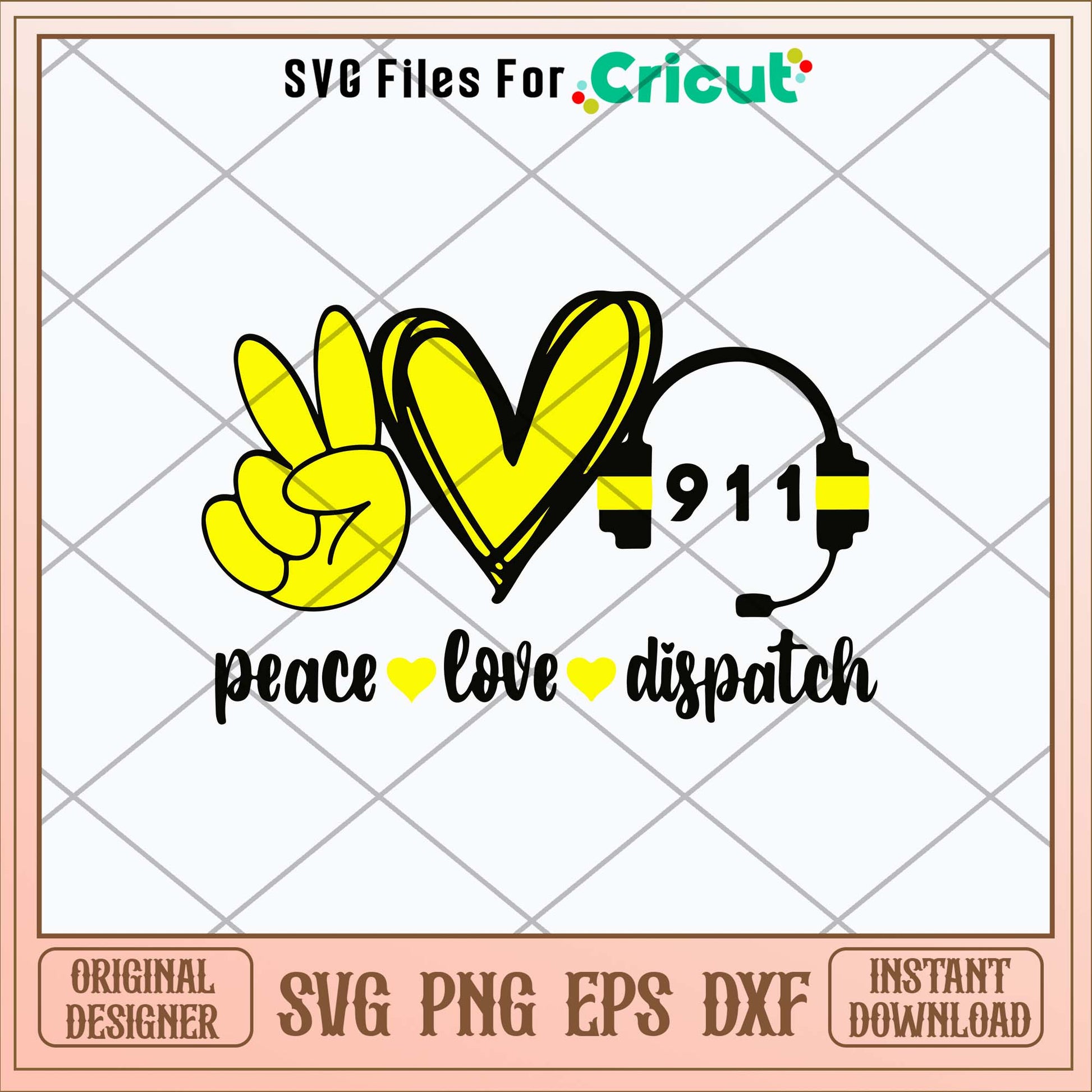 Peace Love Dispatch Svg, Dispatch  Svg-Svgfilesforcricut