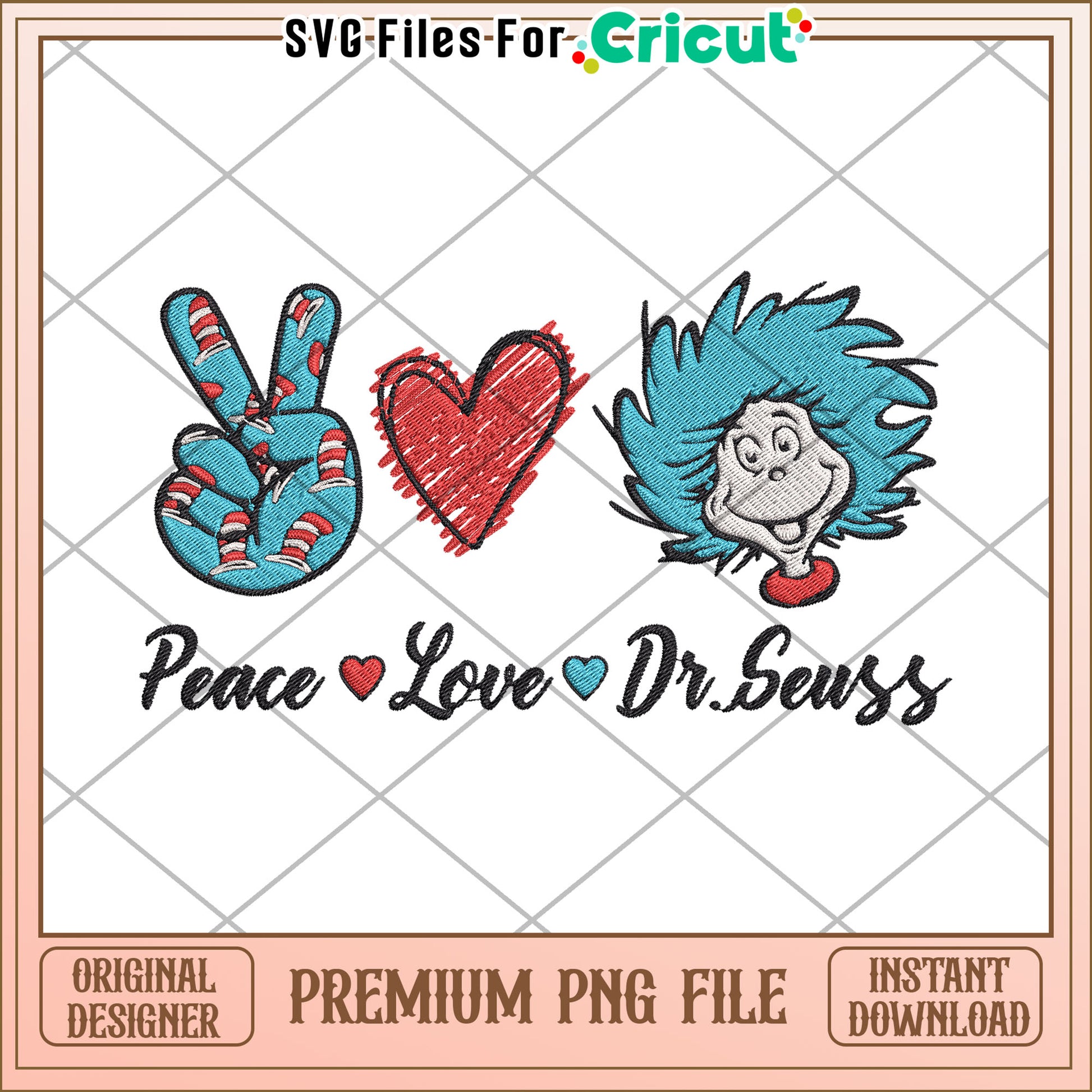 Peace Love Dr Seuss PNG Design