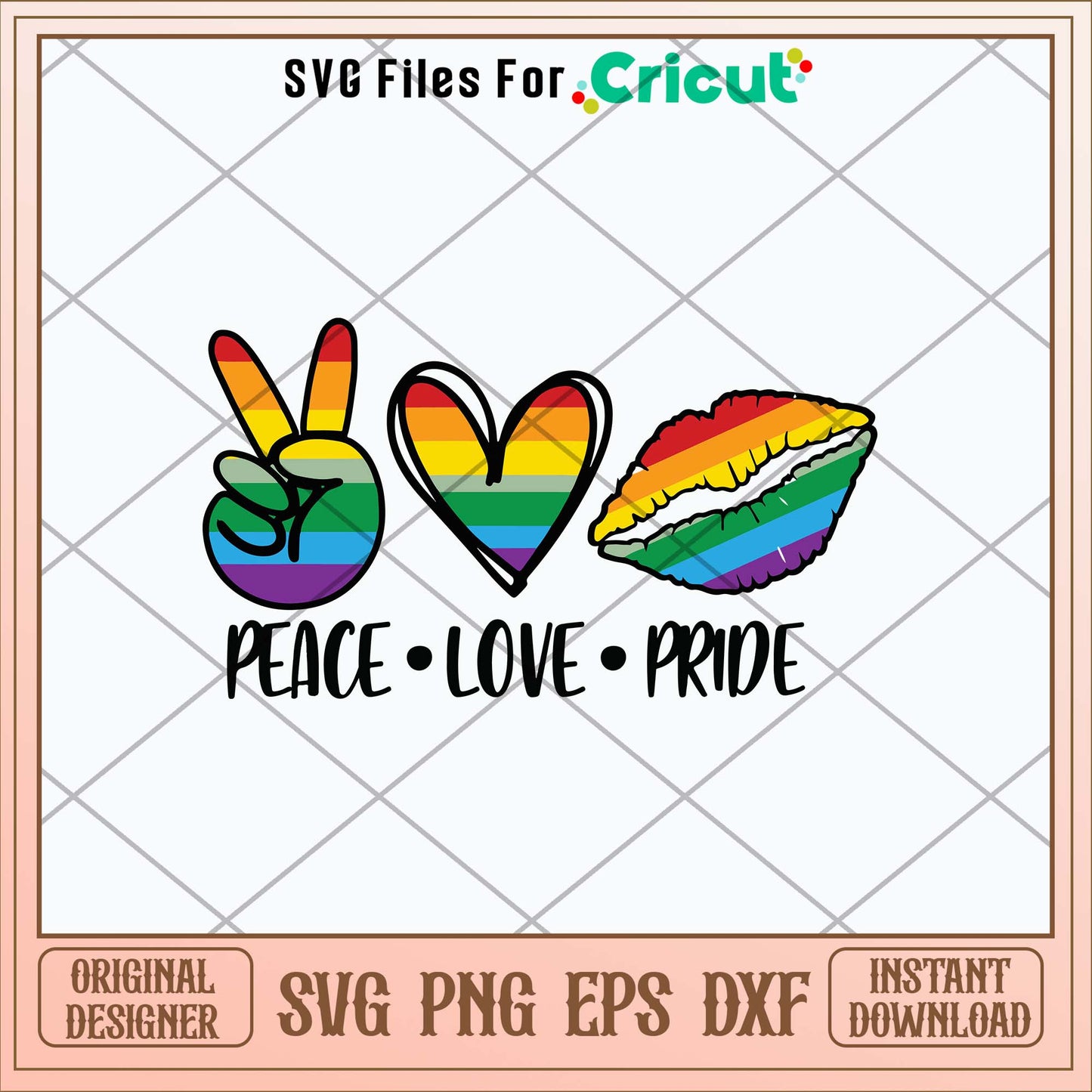 Peace Love Pride Svg, Pride Svg-Svgfilesforcricut