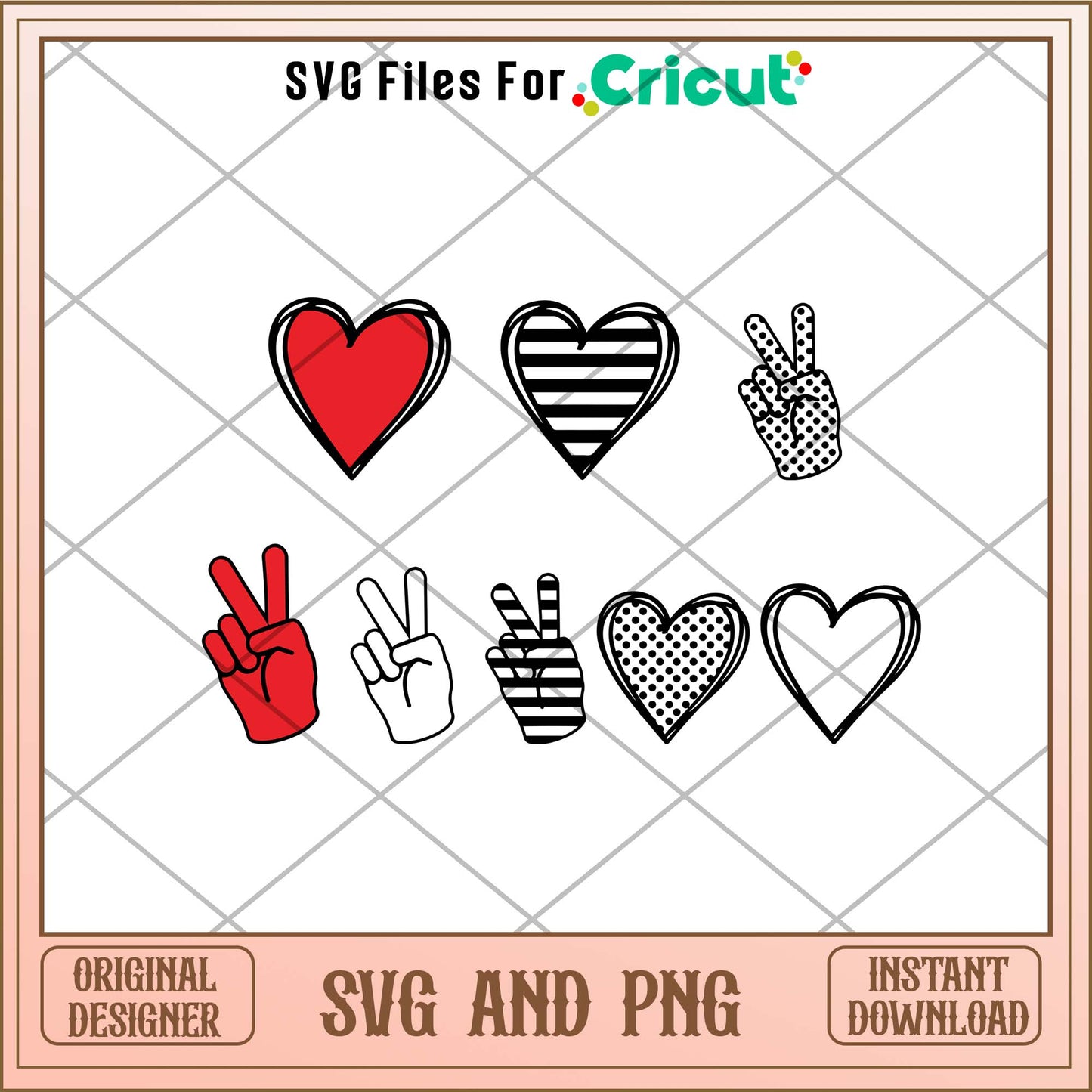 Peace Love svg bundle, Cute love svg bundle - Svgfileforcricut