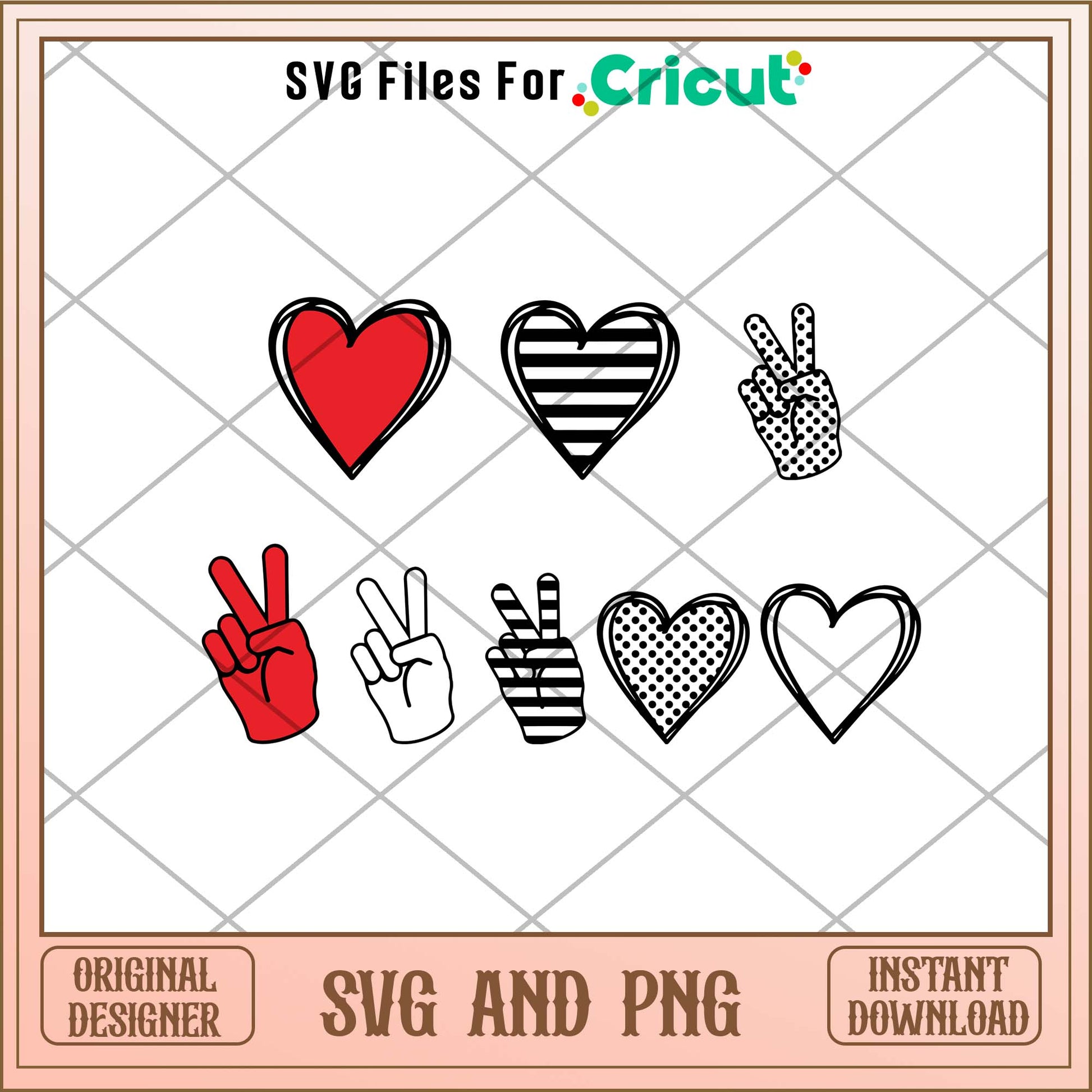 Peace Love svg bundle, Cute love svg bundle - Svgfileforcricut