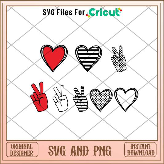Peace Love svg bundle, Cute love svg bundle - Svgfileforcricut