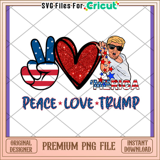 Peace Love Trump PNG Download