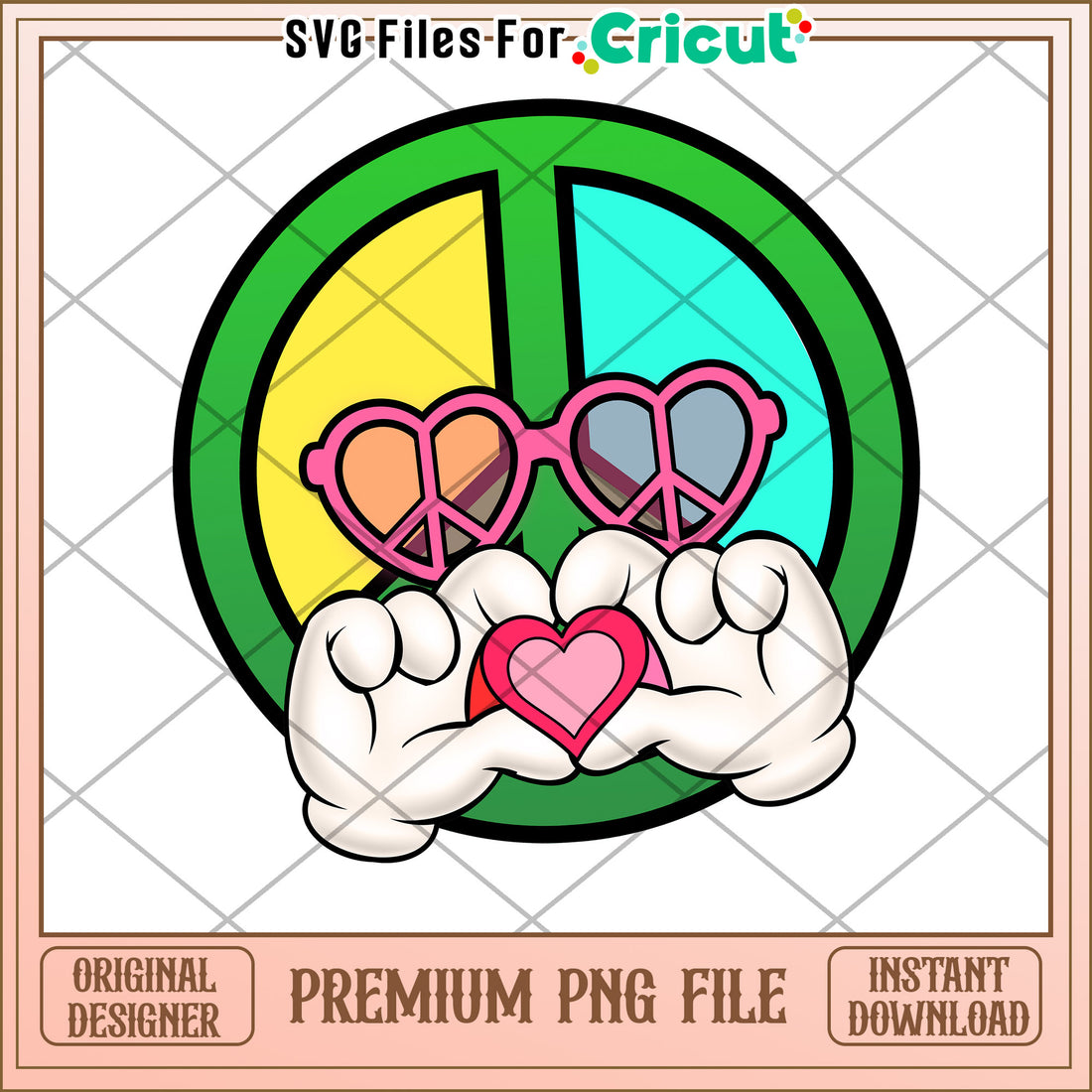 Peace Sign Heart PNG Cricut File – svg files for cricut