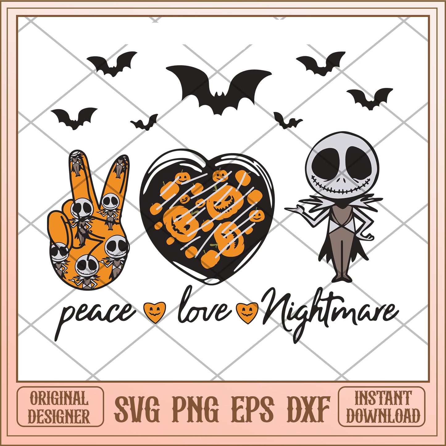 Peace love nightmare bundle svg, The Nightmare Before Christmas Svg, digital download