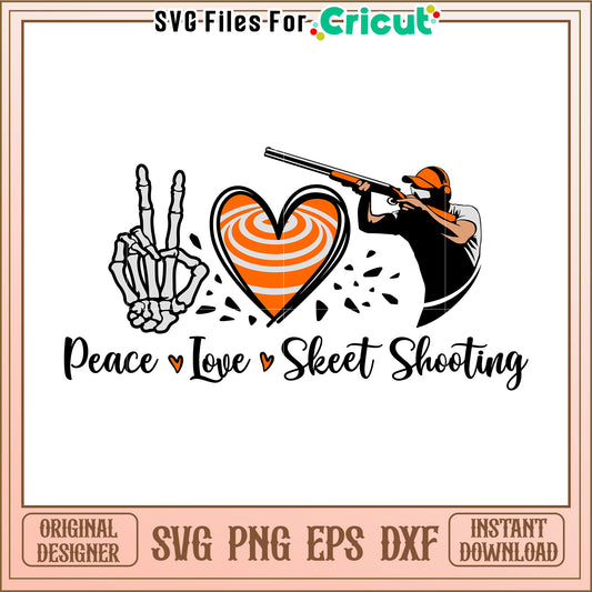 Peace love skeeting svg, shooting sports svg, clay shooting​ svg