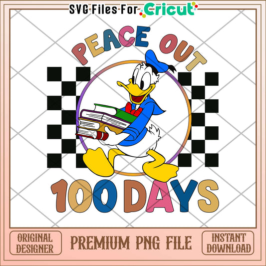Peace out 100 days donald png, donald character png, disney school png