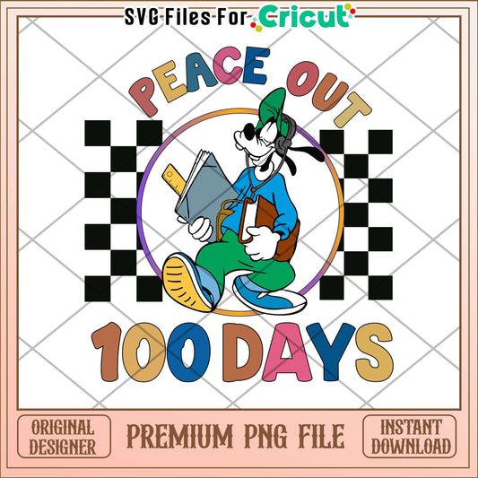 Peace out 100 days goofy png, goofy character png, disney school png