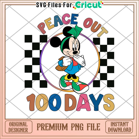 Peace out 100 days minnie png, minnie character png, disney school png